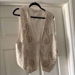 Mixit Beige Embroidered Women's Vest